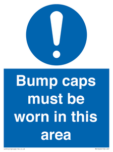 MV10424: Bump caps must be worn in this area