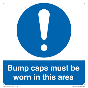 MV10424: Bump caps must be worn in this area