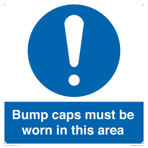 MV10424: Bump caps must be worn in this area