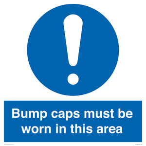 MV10424: Bump caps must be worn in this area