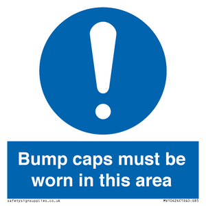 MV10424: Bump caps must be worn in this area
