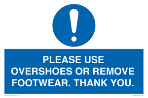 MV10437: PLEASE USE OVERSHOES OR REMOVE FOOTWEAR. THANK YOU.