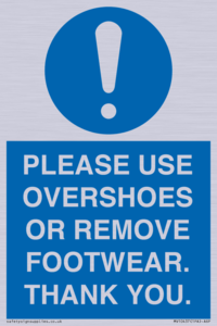 MV10437: PLEASE USE OVERSHOES OR REMOVE FOOTWEAR. THANK YOU.