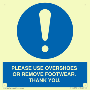 MV10437: PLEASE USE OVERSHOES OR REMOVE FOOTWEAR. THANK YOU.