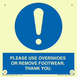 MV10437: PLEASE USE OVERSHOES OR REMOVE FOOTWEAR. THANK YOU.