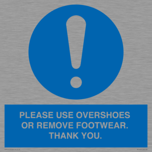 MV10437: PLEASE USE OVERSHOES OR REMOVE FOOTWEAR. THANK YOU.