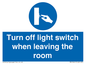 MV10441: Turn off light switch when leaving the room
