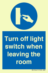 MV10441: Turn off light switch when leaving the room