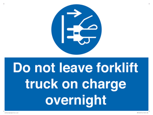 MV10443: Do not leave forklift truck on charge overnight