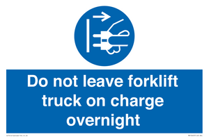 MV10443: Do not leave forklift truck on charge overnight