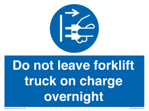 MV10443: Do not leave forklift truck on charge overnight