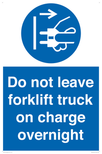 MV10443: Do not leave forklift truck on charge overnight