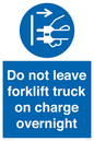MV10443: Do not leave forklift truck on charge overnight