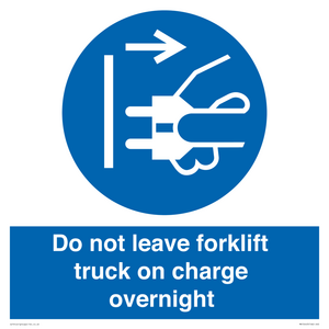 MV10443: Do not leave forklift truck on charge overnight
