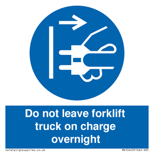 MV10443: Do not leave forklift truck on charge overnight