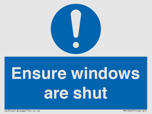 MV10447: Ensure windows are shut