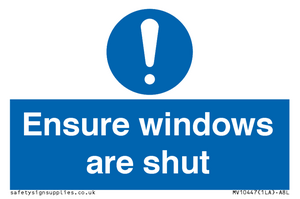 MV10447: Ensure windows are shut
