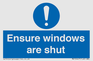 MV10447: Ensure windows are shut