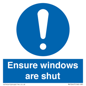 MV10447: Ensure windows are shut