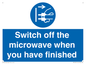 MV10451: Switch off the microwave when you have finished