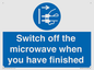 MV10451: Switch off the microwave when you have finished