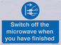 MV10451: Switch off the microwave when you have finished