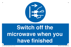 MV10451: Switch off the microwave when you have finished
