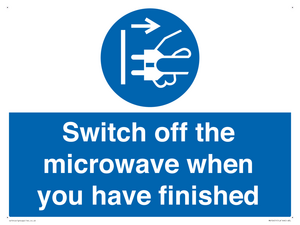 MV10451: Switch off the microwave when you have finished