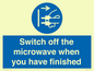 MV10451: Switch off the microwave when you have finished