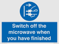 MV10451: Switch off the microwave when you have finished