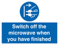 MV10451: Switch off the microwave when you have finished