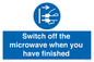 MV10451: Switch off the microwave when you have finished