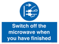 MV10451: Switch off the microwave when you have finished