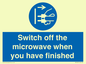 MV10451: Switch off the microwave when you have finished