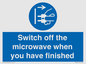 MV10451: Switch off the microwave when you have finished