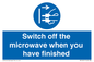 MV10451: Switch off the microwave when you have finished