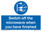 MV10451: Switch off the microwave when you have finished