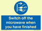 MV10451: Switch off the microwave when you have finished