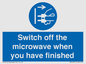 MV10451: Switch off the microwave when you have finished
