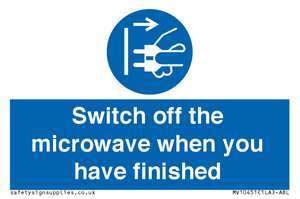 MV10451: Switch off the microwave when you have finished