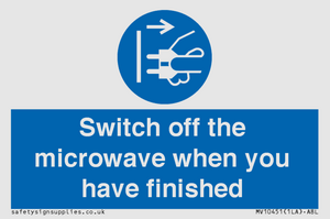 MV10451: Switch off the microwave when you have finished