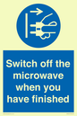 MV10451: Switch off the microwave when you have finished