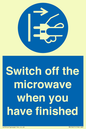 MV10451: Switch off the microwave when you have finished