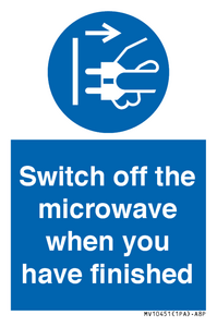 MV10451: Switch off the microwave when you have finished