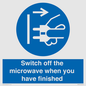 MV10451: Switch off the microwave when you have finished