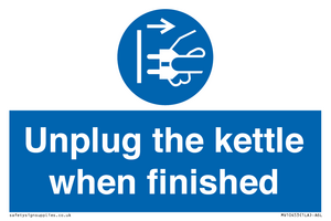 MV10453: Unplug the kettle when finished