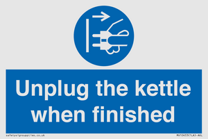 MV10453: Unplug the kettle when finished