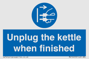 MV10453: Unplug the kettle when finished