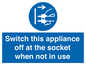 MV10455: Switch this appliance off at the socket when not in use
