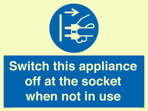 MV10455: Switch this appliance off at the socket when not in use